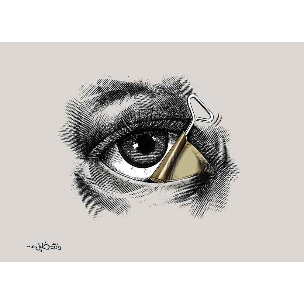 Raed Khalil Kişiye Özel Sertifikalı Sınırlı Fine Art Karikatür Baskı CAD00036