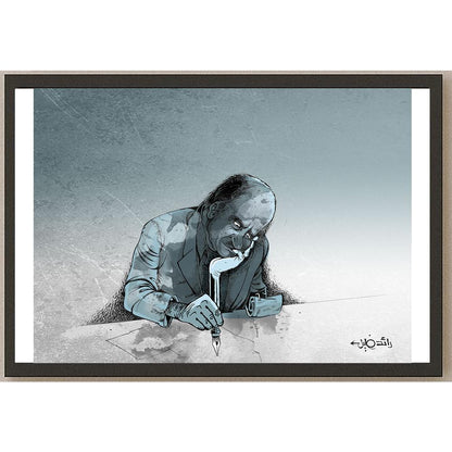 Raed Khalil Kişiye Özel Sertifikalı Sınırlı Fine Art Karikatür Baskı CAD00038