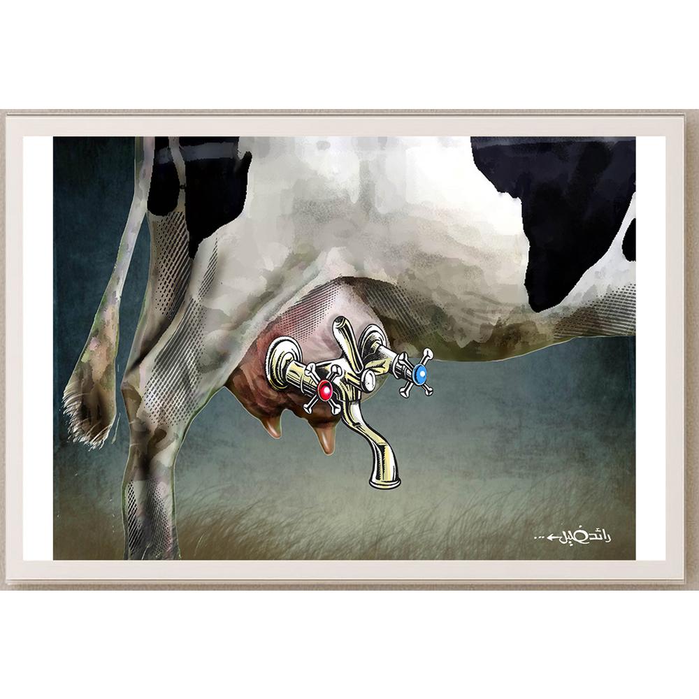 Raed Khalil Kişiye Özel Sertifikalı Sınırlı Fine Art Karikatür Baskı CAD00039