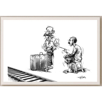 Raed Khalil Kişiye Özel Sertifikalı Sınırlı Fine Art Karikatür Baskı CAD00041