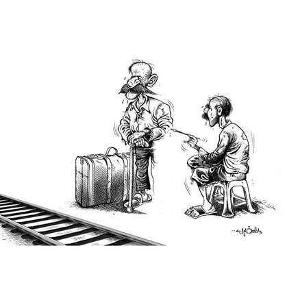 Raed Khalil Kişiye Özel Sertifikalı Sınırlı Fine Art Karikatür Baskı CAD00041