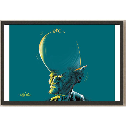 Raed Khalil Kişiye Özel Sertifikalı Sınırlı Fine Art Karikatür Baskı CAD00042