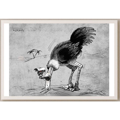 Raed Khalil Kişiye Özel Sertifikalı Sınırlı Fine Art Karikatür Baskı CAD00043