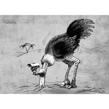 Raed Khalil Kişiye Özel Sertifikalı Sınırlı Fine Art Karikatür Baskı CAD00043