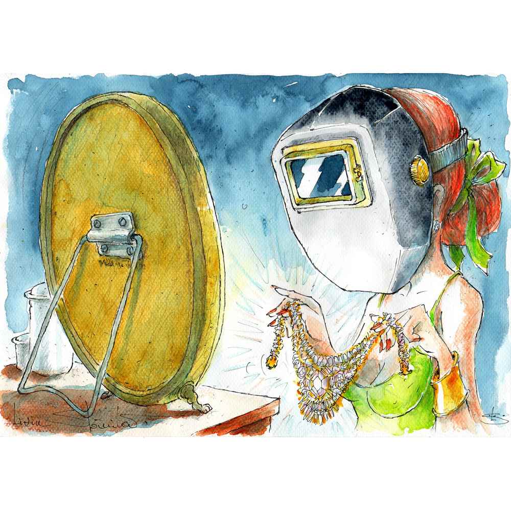 Liviu Stanila Brightness Mask Kişiye Özel Sertifikalı Sınırlı Fine Art Karikatür Baskı CAD00048