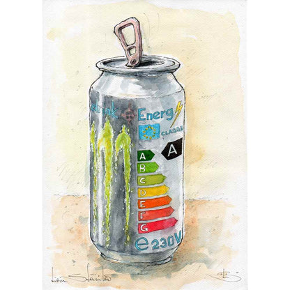 Liviu Stanila Energy Drink Kişiye Özel Sertifikalı Sınırlı Fine Art Karikatür Baskı CAD00049