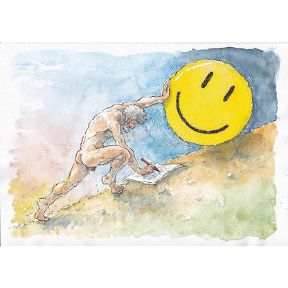 Liviu Stanila Sisif Kişiye Özel Sertifikalı Sınırlı Fine Art Karikatür Baskı CAD00050