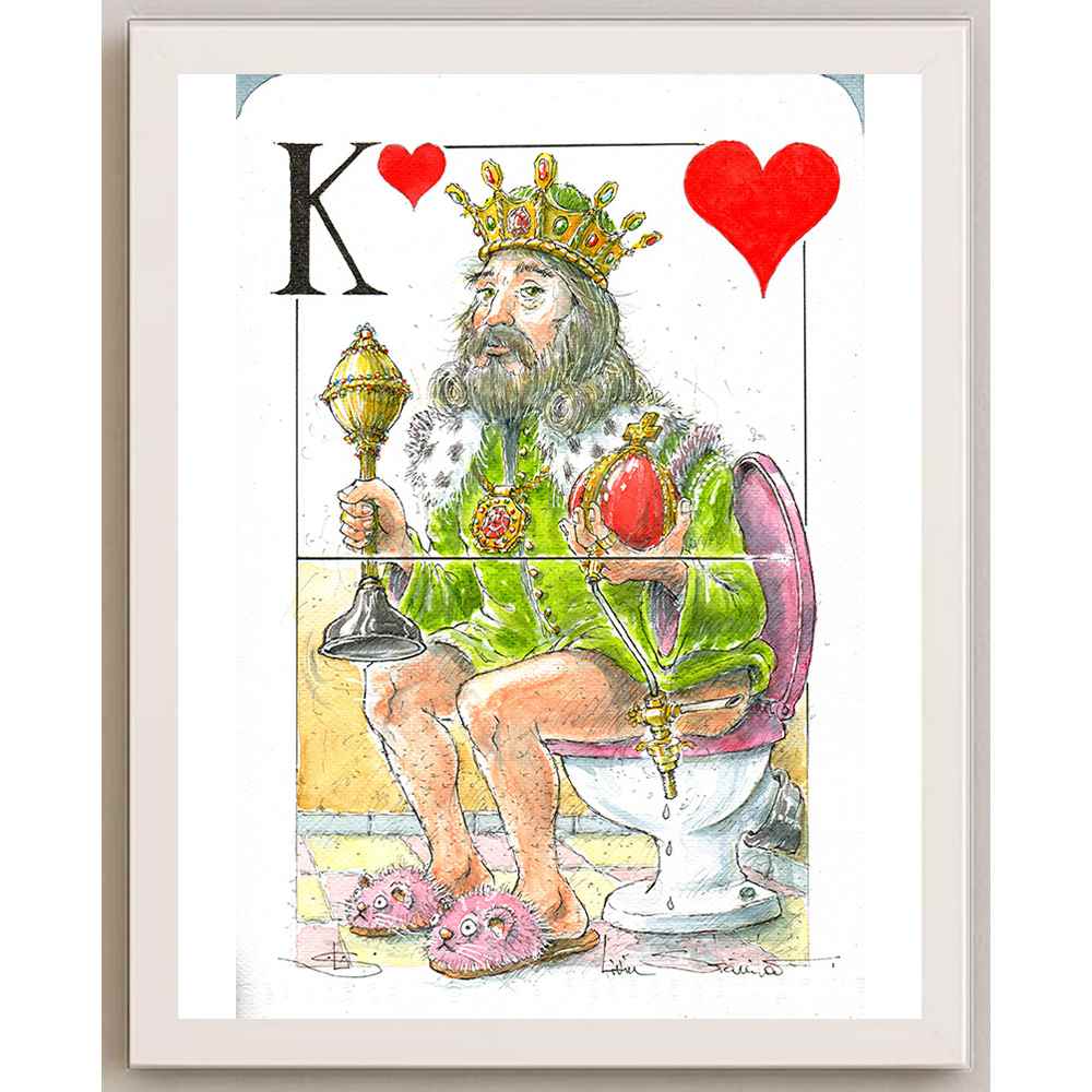 Liviu Stanila Rege de Rosu Kişiye Özel Sertifikalı Sınırlı Fine Art Karikatür Baskı CAD00052
