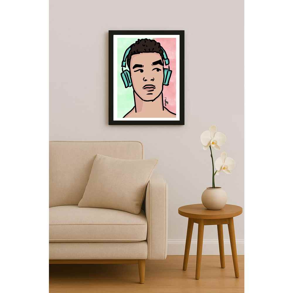 Duygu Sönmez Dinle Kişiye Özel Sertifikalı Sınırlı Fine Art Karikatür Baskı CAD00056