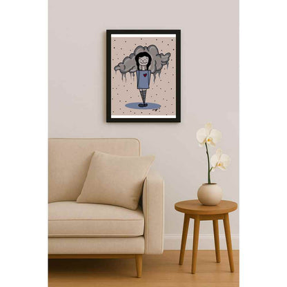 Duygu Sönmez Hayat Bazen Üzgün Kişiye Özel Sertifikalı Sınırlı Fine Art Karikatür Baskı CAD00057