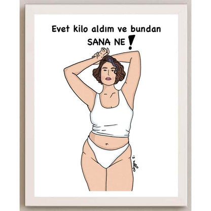Duygu Sönmez Kilo Kişiye Özel Sertifikalı Sınırlı Fine Art Karikatür Baskı CAD00059