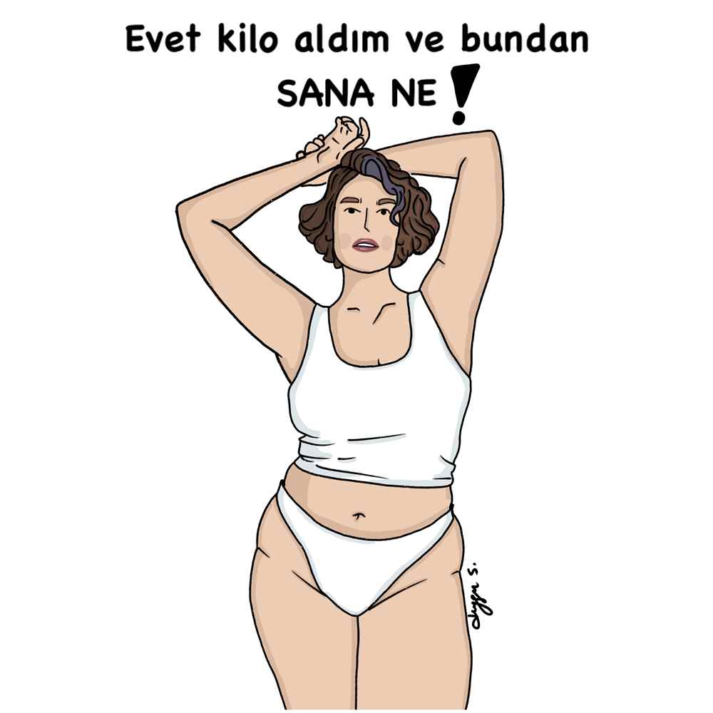 Duygu Sönmez Kilo Kişiye Özel Sertifikalı Sınırlı Fine Art Karikatür Baskı CAD00059