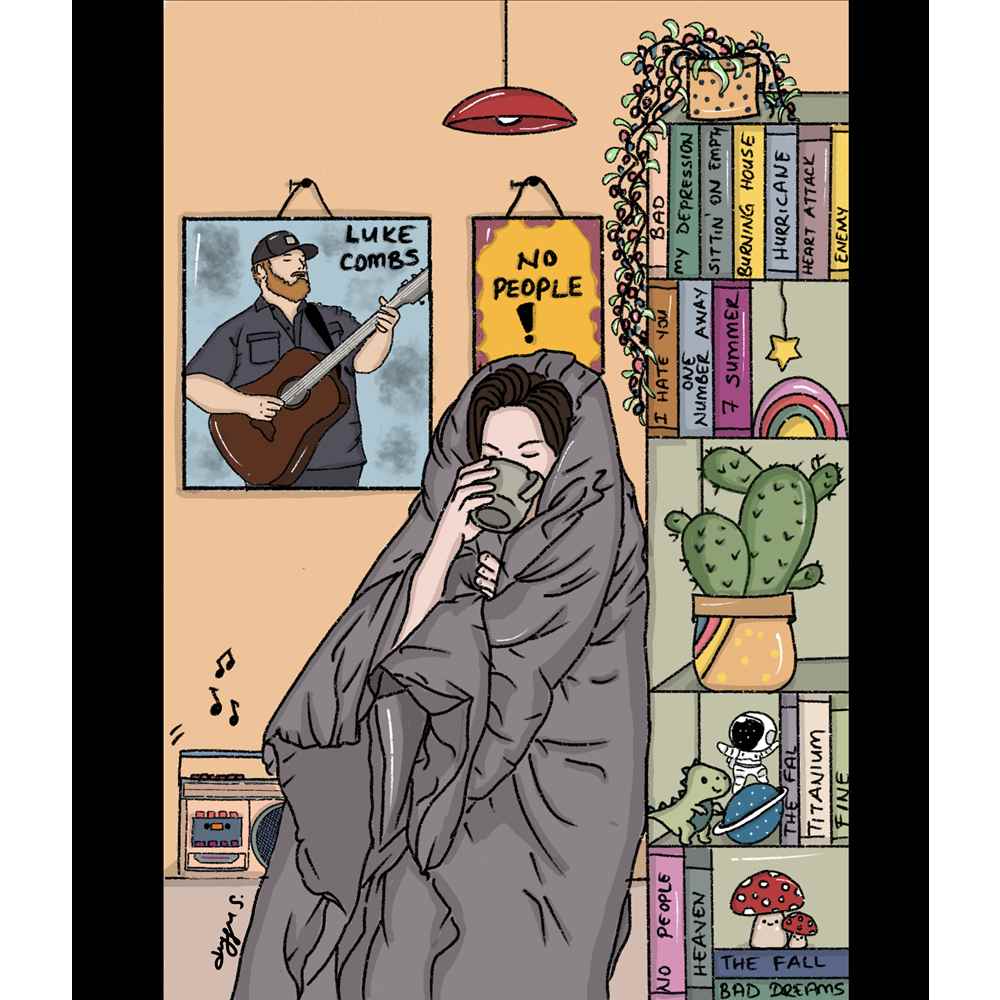 Duygu Sönmez Yalnızlık Kişiye Özel Sertifikalı Sınırlı Fine Art Karikatür Baskı CAD00060