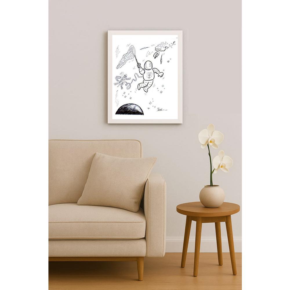 İzel Rozental Uzayda Kişiye Özel Sertifikalı Sınırlı Fine Art Karikatür Baskı CAD00061