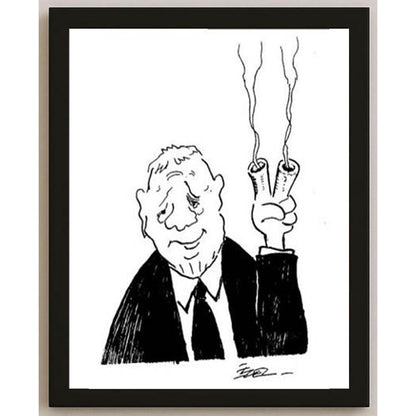 İzel Rozental Zafer Kişiye Özel Sertifikalı Sınırlı Fine Art Karikatür Baskı CAD00062
