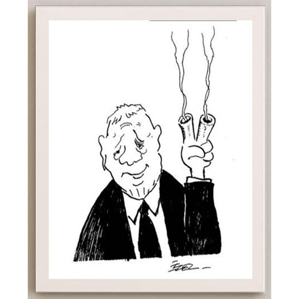 İzel Rozental Zafer Kişiye Özel Sertifikalı Sınırlı Fine Art Karikatür Baskı CAD00062