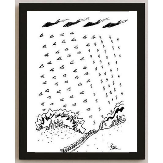 İzel Rozental Bombardıman Kişiye Özel Sertifikalı Sınırlı Fine Art Karikatür Baskı CAD00063