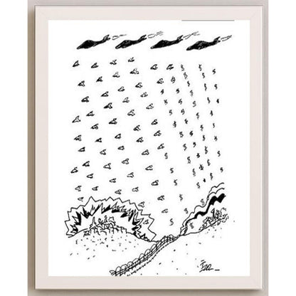 İzel Rozental Bombardıman Kişiye Özel Sertifikalı Sınırlı Fine Art Karikatür Baskı CAD00063