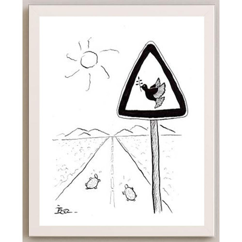 İzel Rozental Yol Kişiye Özel Sertifikalı Sınırlı Fine Art Karikatür Baskı CAD00066
