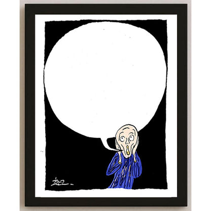 İzel Rozental Söz Bitince Kişiye Özel Sertifikalı Sınırlı Fine Art Karikatür Baskı CAD00072
