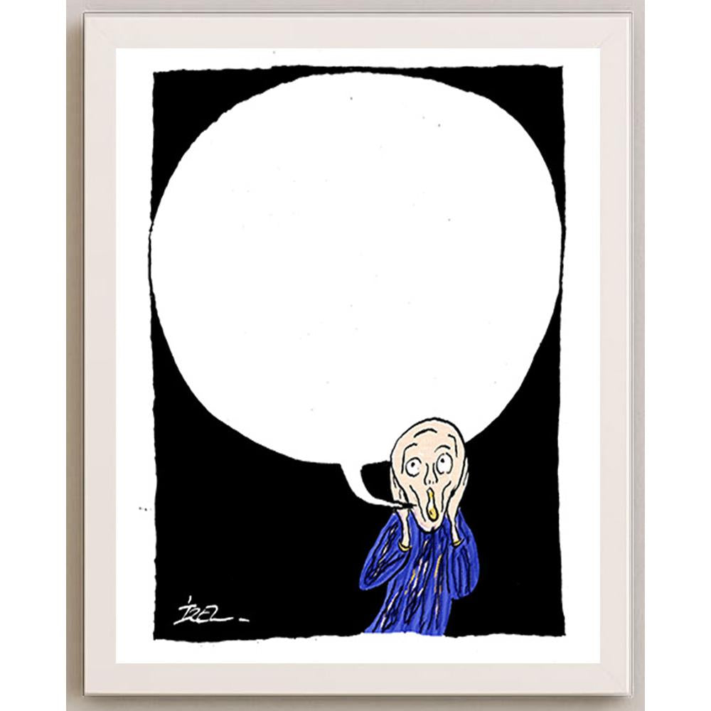 İzel Rozental Söz Bitince Kişiye Özel Sertifikalı Sınırlı Fine Art Karikatür Baskı CAD00072
