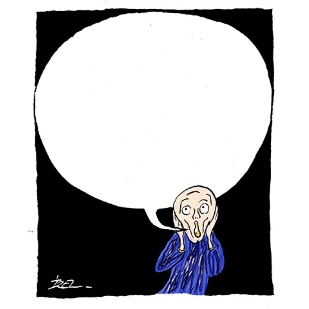 İzel Rozental Söz Bitince Kişiye Özel Sertifikalı Sınırlı Fine Art Karikatür Baskı CAD00072