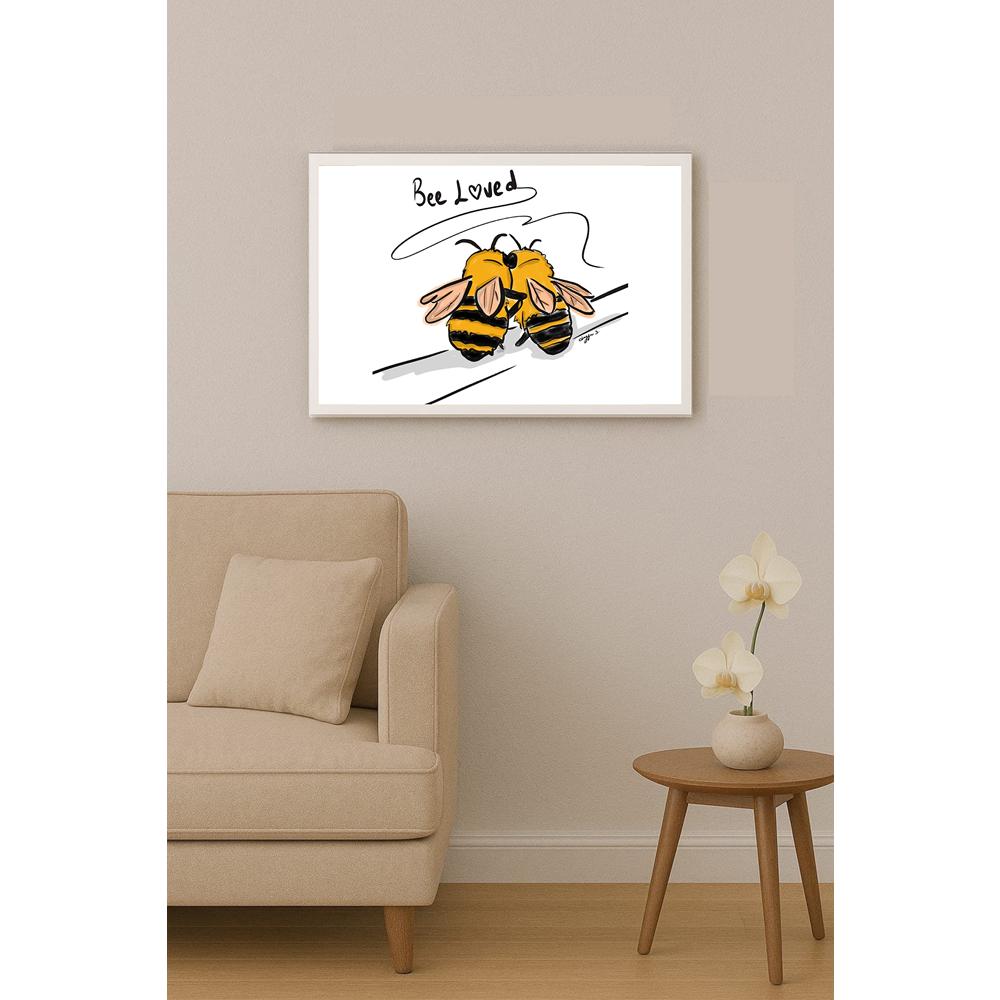 Duygu Sönmez Bee Loved Kişiye Özel Sertifikalı Sınırlı Fine Art Karikatür Baskı CAD00135