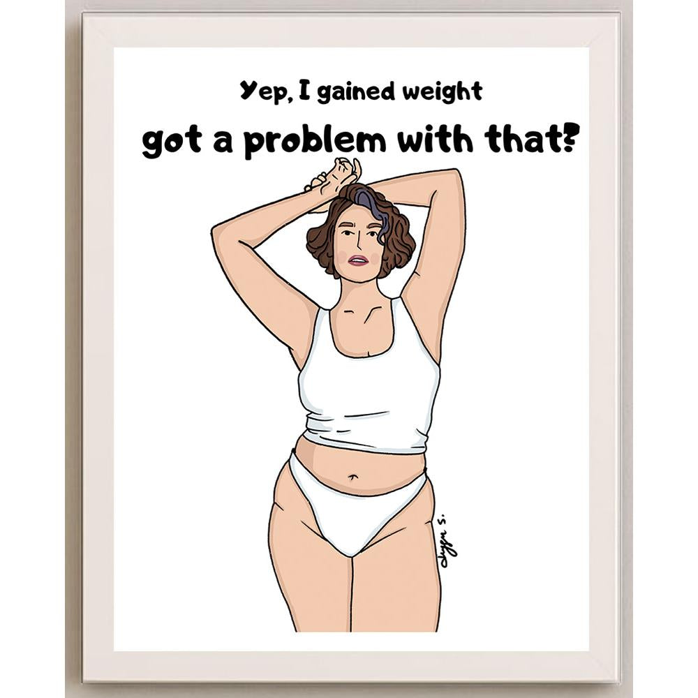 Duygu Sönmez Weight Kişiye Özel Sertifikalı Sınırlı Fine Art Karikatür Baskı CAD00136