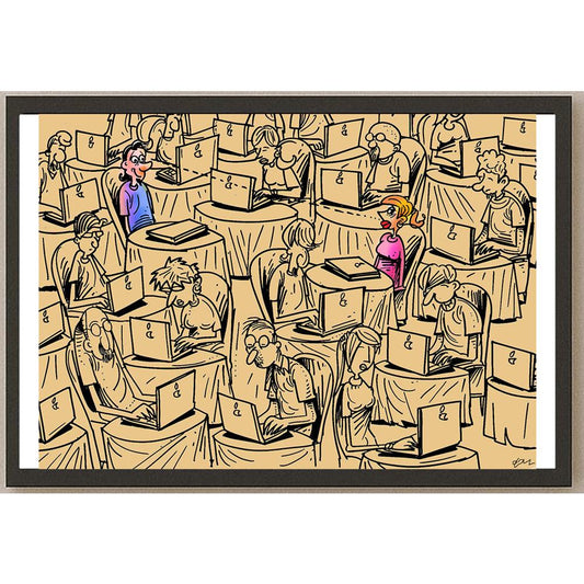 Oğuz Gürel Kişiye Özel Sertifikalı Sınırlı Fine Art Karikatür Baskı CAD00137