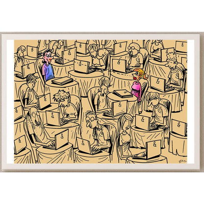 Oğuz Gürel Kişiye Özel Sertifikalı Sınırlı Fine Art Karikatür Baskı CAD00137