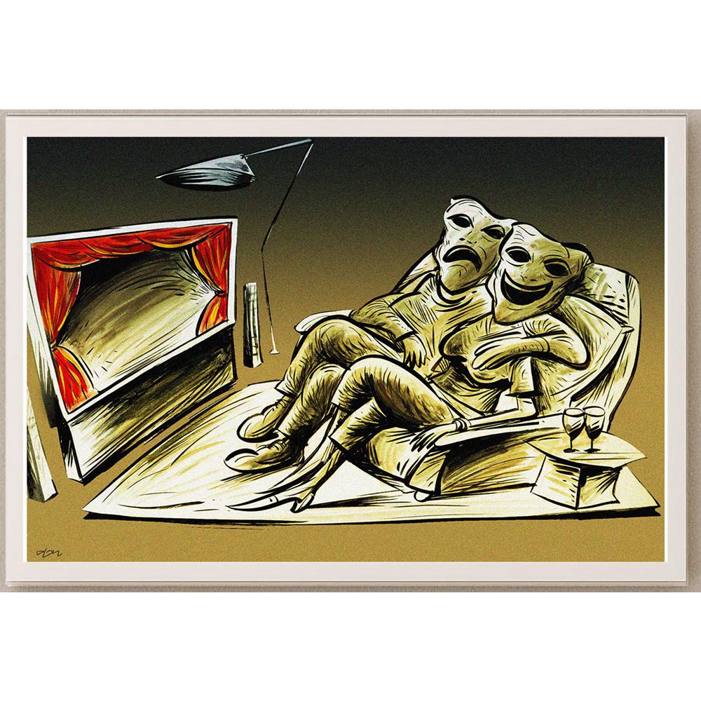 Oğuz Gürel Kişiye Özel Sertifikalı Sınırlı Fine Art Karikatür Baskı CAD00139