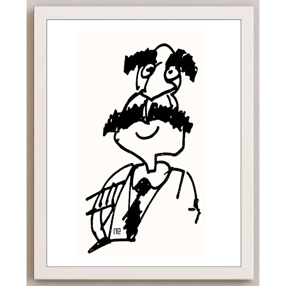 Nezih Danyal Tipler Kişiye Özel Sertifikalı Sınırlı Fine Art Karikatür Baskı NTP00001