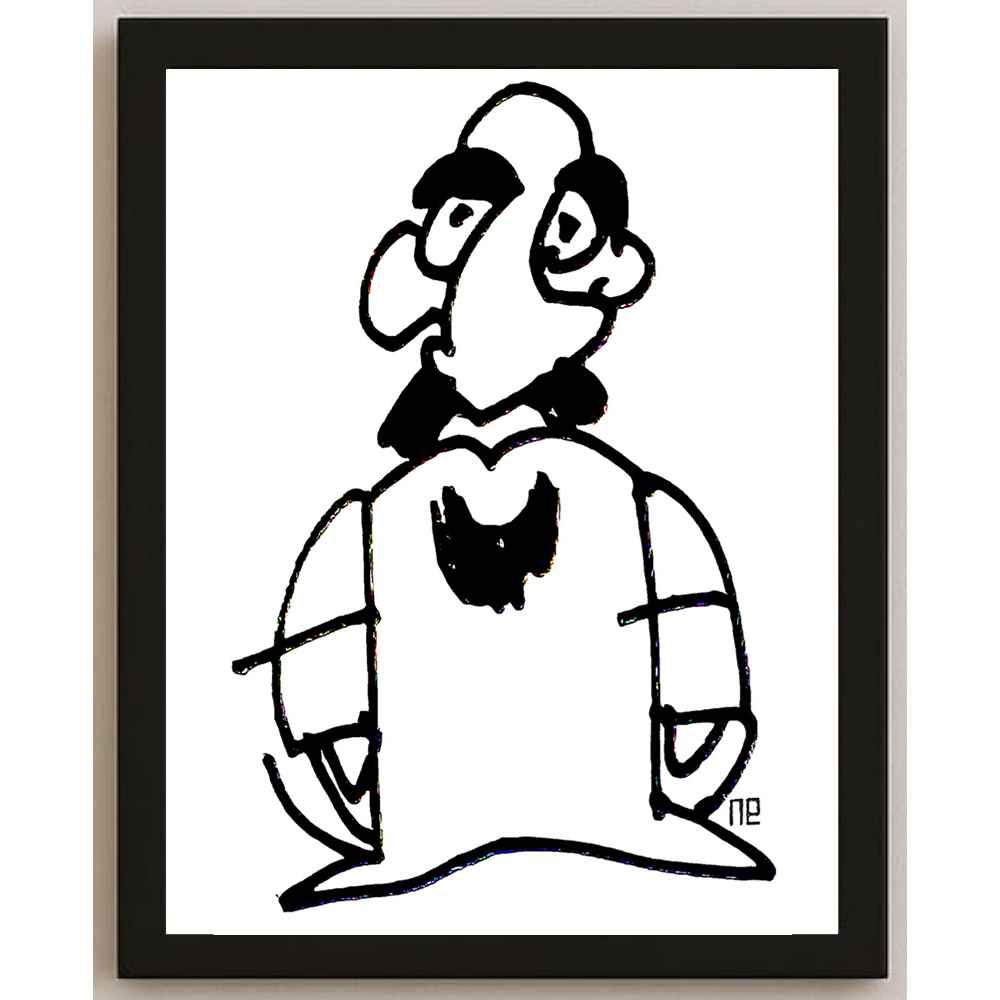 Nezih Danyal Tipler Kişiye Özel Sertifikalı Sınırlı Fine Art Karikatür Baskı NTP00008