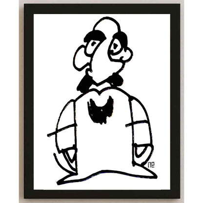 Nezih Danyal Tipler Kişiye Özel Sertifikalı Sınırlı Fine Art Karikatür Baskı NTP00008