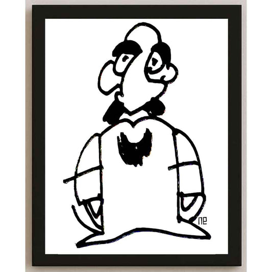 Nezih Danyal Tipler Kişiye Özel Sertifikalı Sınırlı Fine Art Karikatür Baskı NTP00008