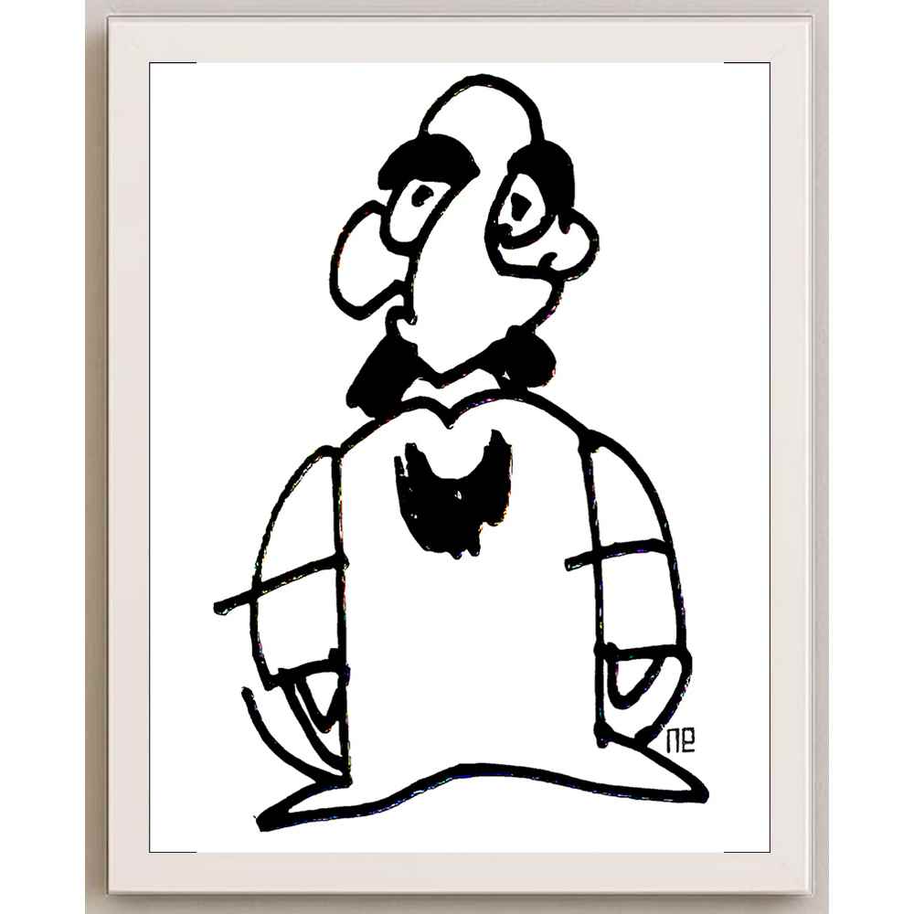 Nezih Danyal Tipler Kişiye Özel Sertifikalı Sınırlı Fine Art Karikatür Baskı NTP00008