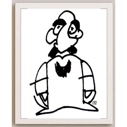 Nezih Danyal Tipler Kişiye Özel Sertifikalı Sınırlı Fine Art Karikatür Baskı NTP00008