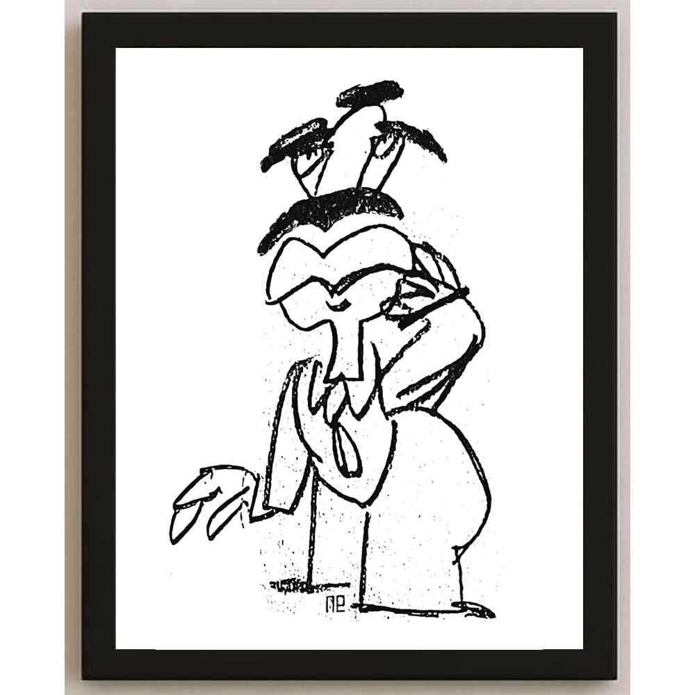 Nezih Danyal Tipler Kişiye Özel Sertifikalı Sınırlı Fine Art Karikatür Baskı NTP00013