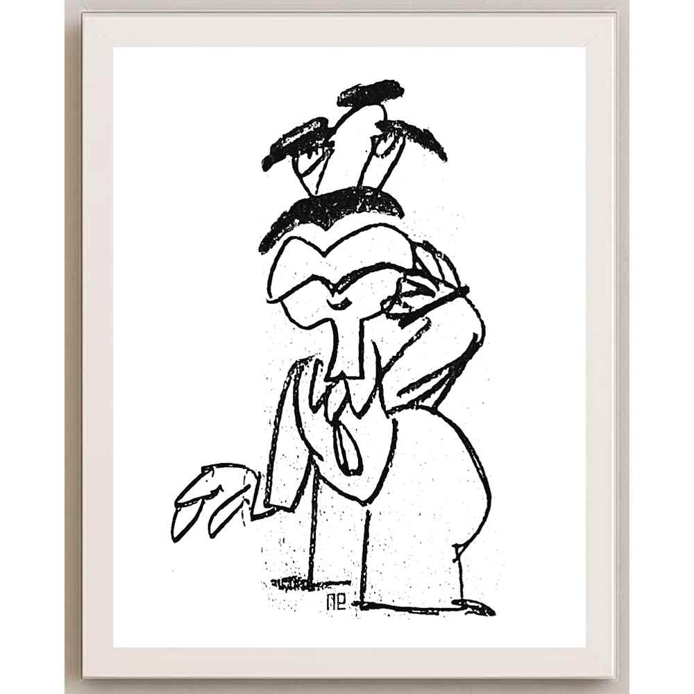 Nezih Danyal Tipler Kişiye Özel Sertifikalı Sınırlı Fine Art Karikatür Baskı NTP00013