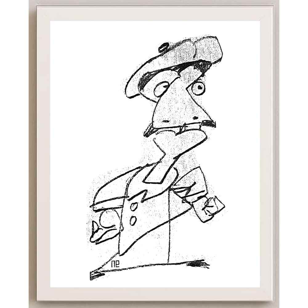 Nezih Danyal Tipler Kişiye Özel Sertifikalı Sınırlı Fine Art Karikatür Baskı NTP00015