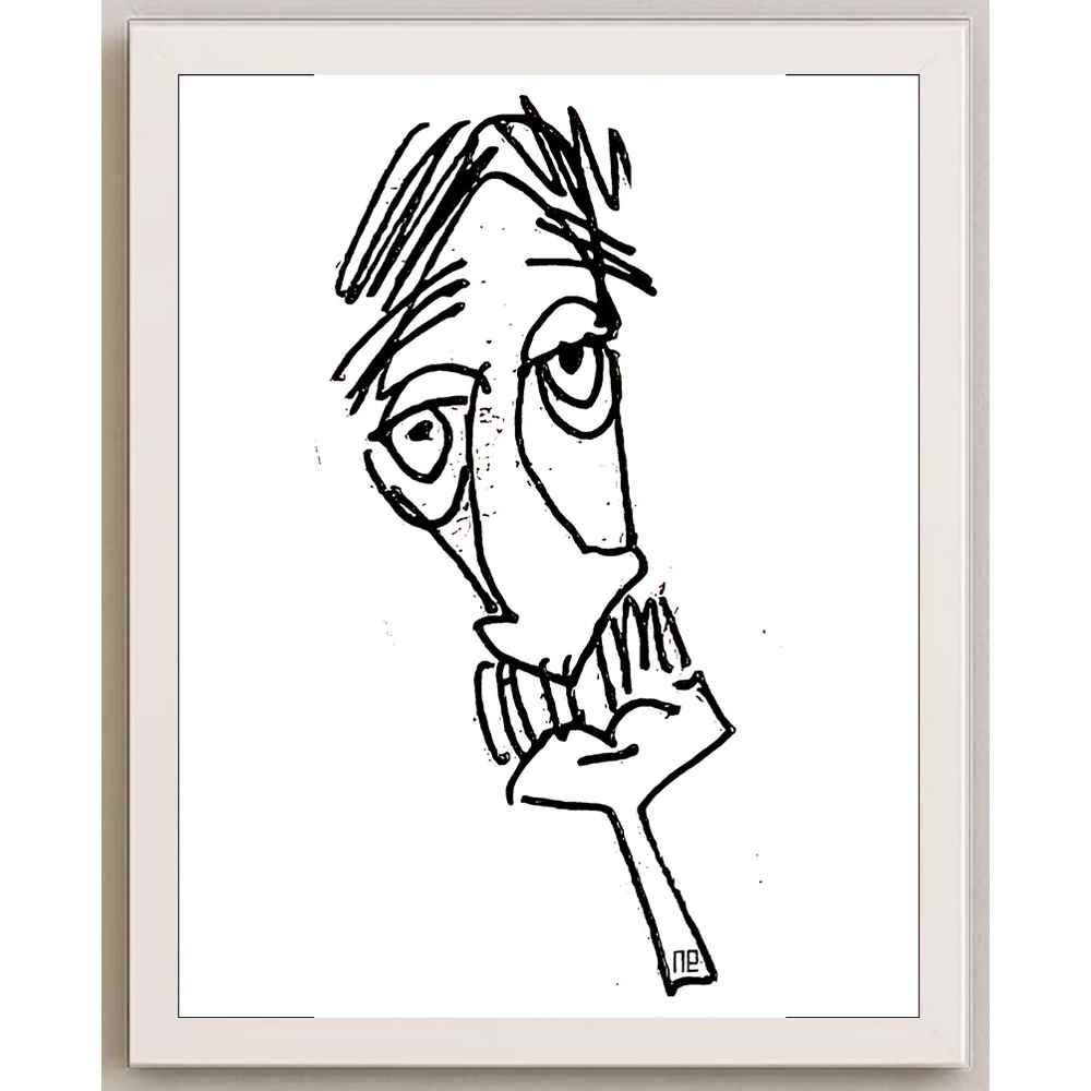 Nezih Danyal Tipler Kişiye Özel Sertifikalı Sınırlı Fine Art Karikatür Baskı NTP00026