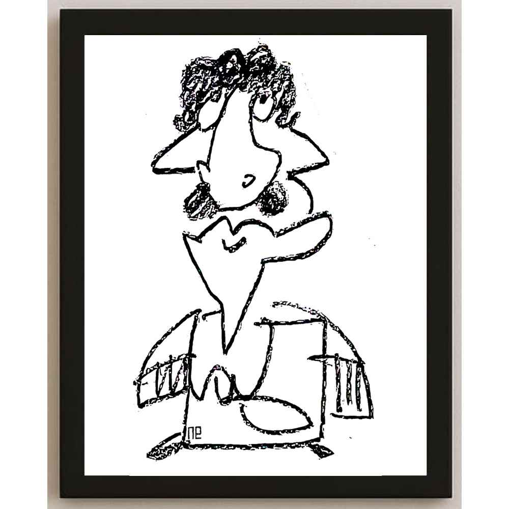 Nezih Danyal Tipler Kişiye Özel Sertifikalı Sınırlı Fine Art Karikatür Baskı NTP00027