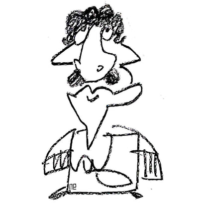 Nezih Danyal Tipler Kişiye Özel Sertifikalı Sınırlı Fine Art Karikatür Baskı NTP00027