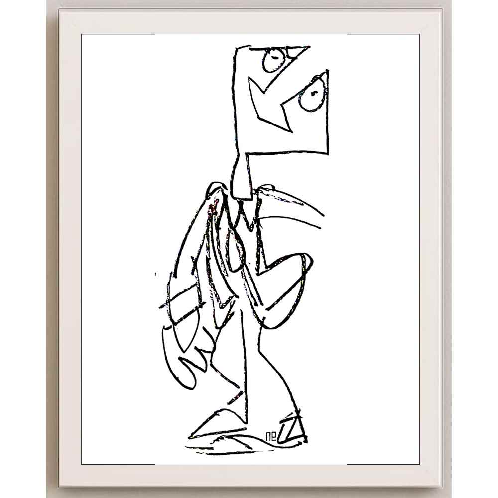 Nezih Danyal Tipler Kişiye Özel Sertifikalı Sınırlı Fine Art Karikatür Baskı NTP00032
