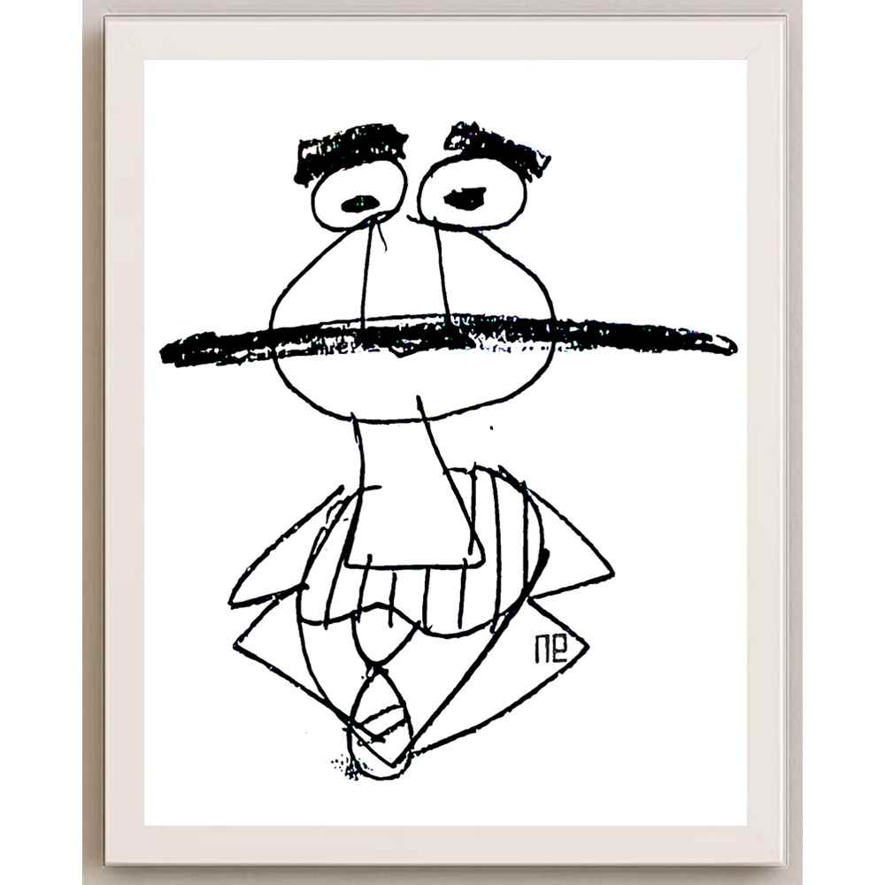 Nezih Danyal Tipler Kişiye Özel Sertifikalı Sınırlı Fine Art Karikatür Baskı NTP00034