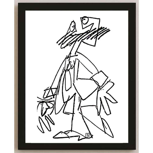 Nezih Danyal Tipler Kişiye Özel Sertifikalı Sınırlı Fine Art Karikatür Baskı NTP00036