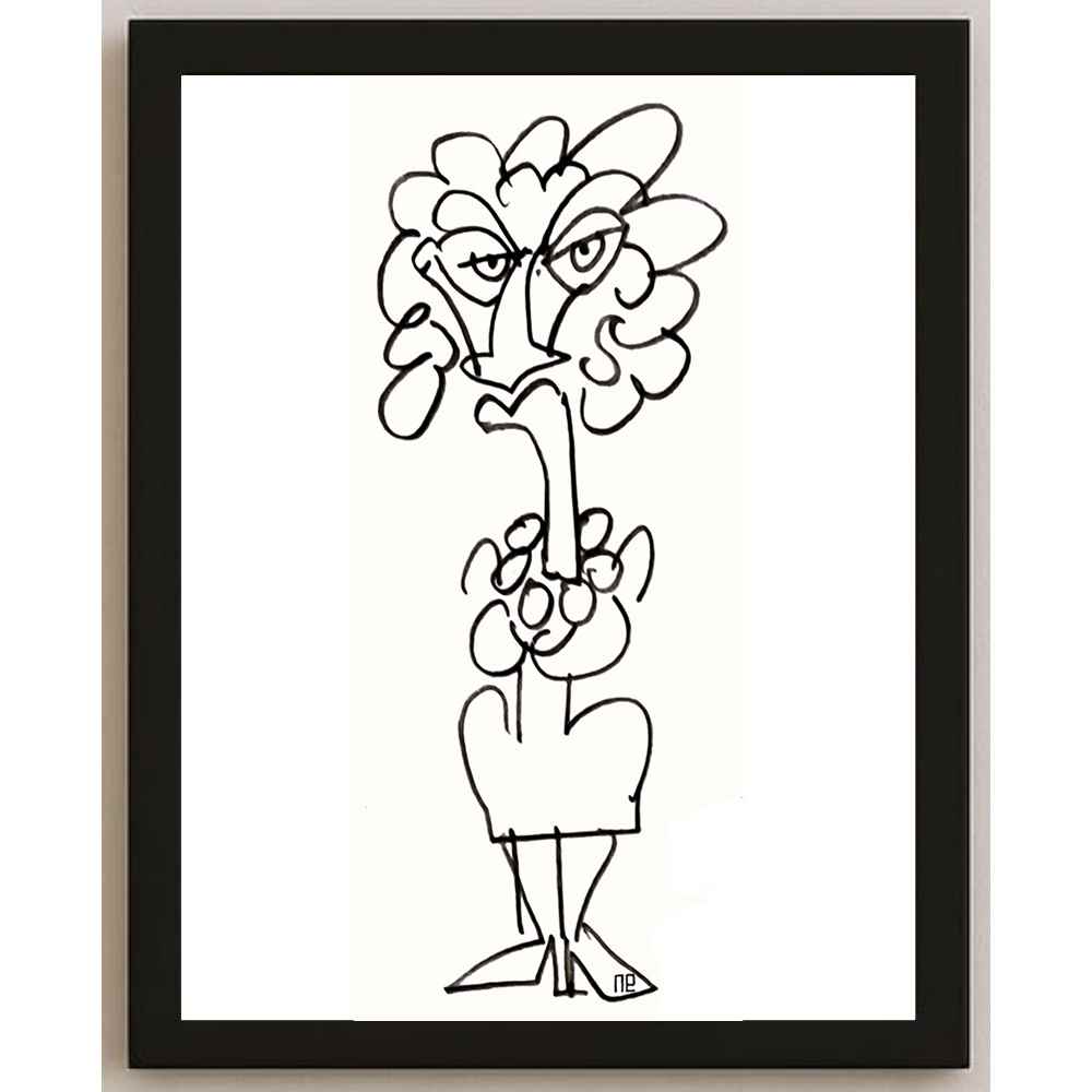 Nezih Danyal Tipler Kişiye Özel Sertifikalı Sınırlı Fine Art Karikatür Baskı NTP00038