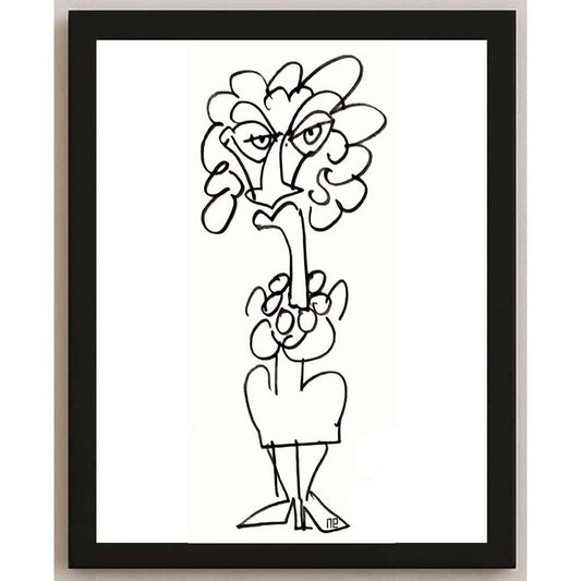 Nezih Danyal Tipler Kişiye Özel Sertifikalı Sınırlı Fine Art Karikatür Baskı NTP00038