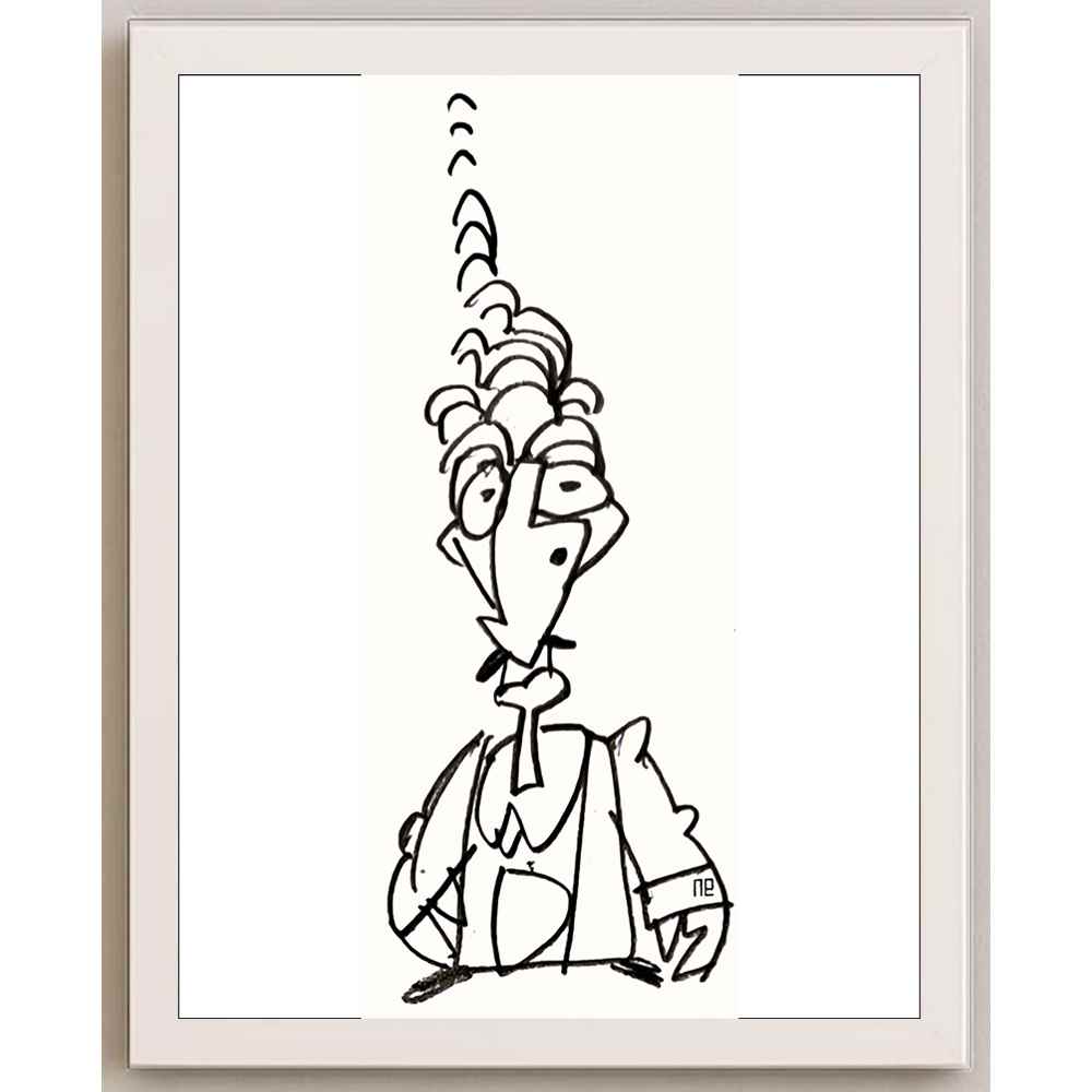 Nezih Danyal Tipler Kişiye Özel Sertifikalı Sınırlı Fine Art Karikatür Baskı NTP00040