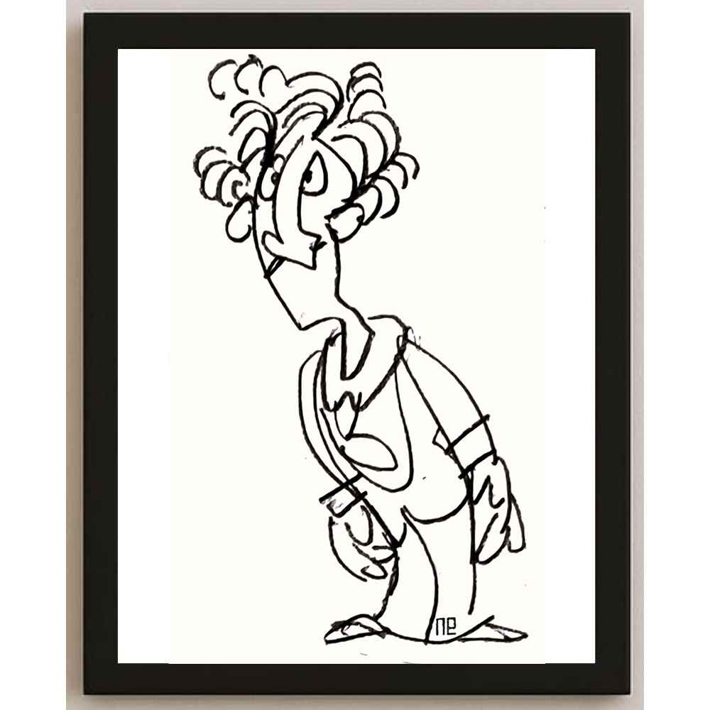 Nezih Danyal Tipler Kişiye Özel Sertifikalı Sınırlı Fine Art Karikatür Baskı NTP00041